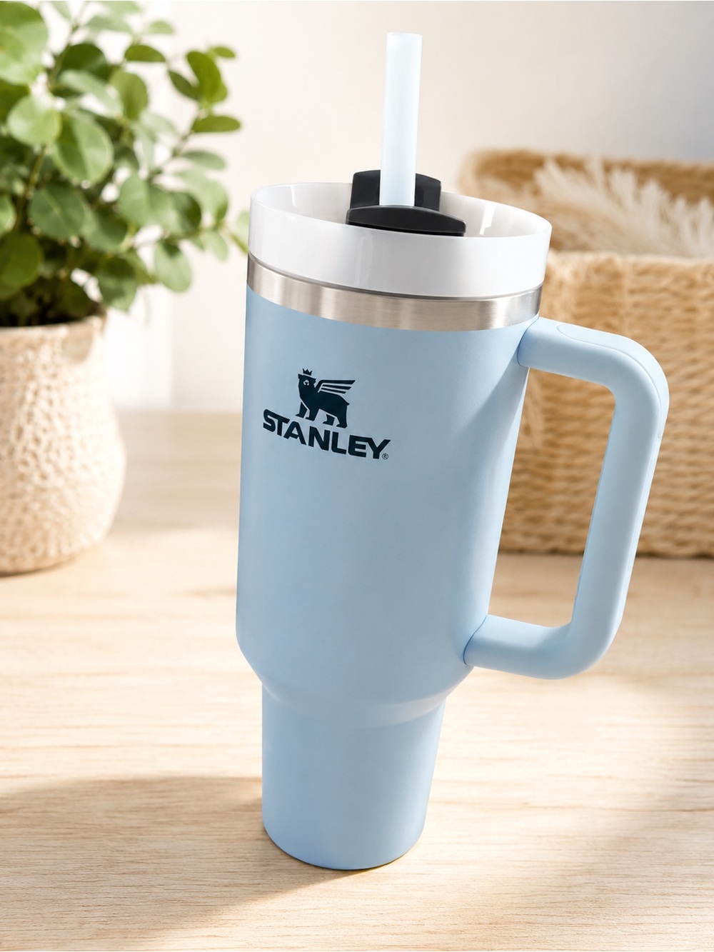 Stanley Powder Blue Insulated Travel Tumbler with Handle